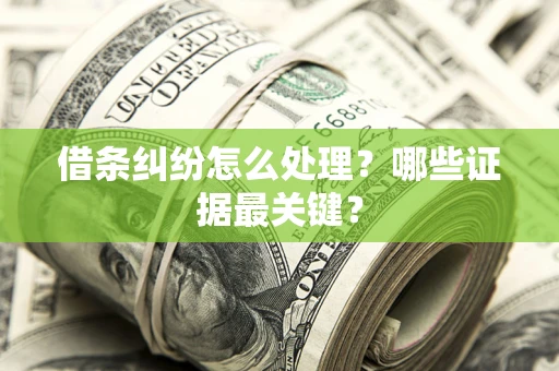 北京借条纠纷怎么处理？哪些证据最关键？