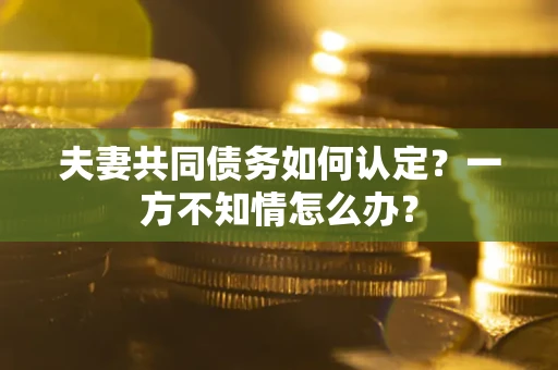 北京夫妻共同债务如何认定？一方不知情怎么办？