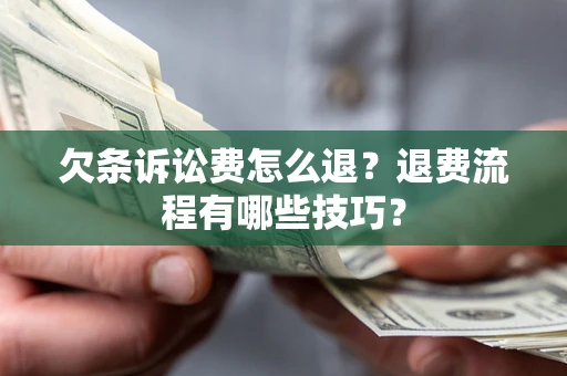 北京欠条诉讼费怎么退？退费流程有哪些技巧？